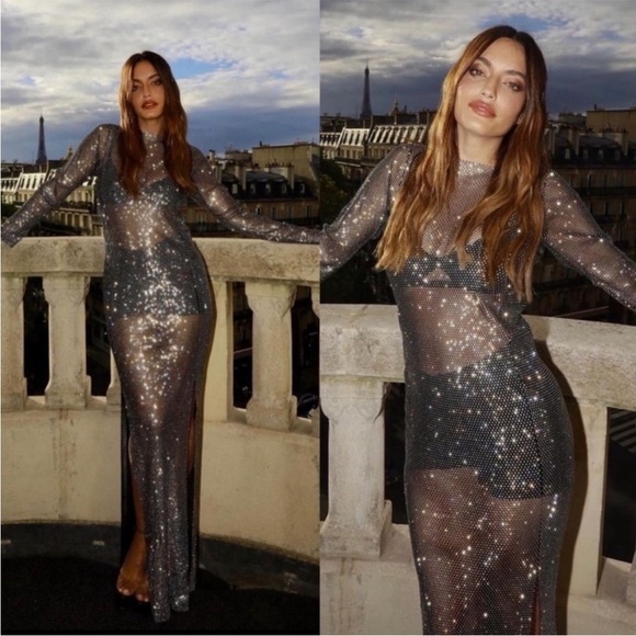 Santa Brands Revolve Diamonds Maxi Dress Black NWT - Picture 10 of 11